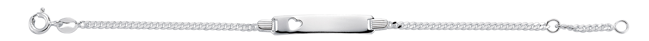 925 Sterling Silver Ladies ID Heart Cut Out Bracelet