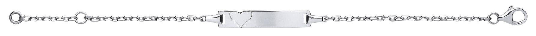 925 Sterling Silver CHILDRENS ID BRACELET WITH ENGRAVED HEART