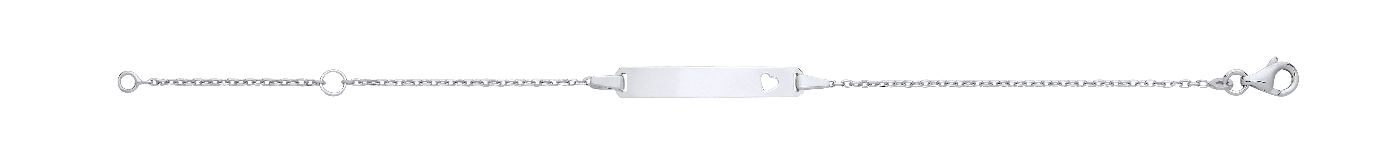 Silver Childrens ID Heart Cutout Bracelet