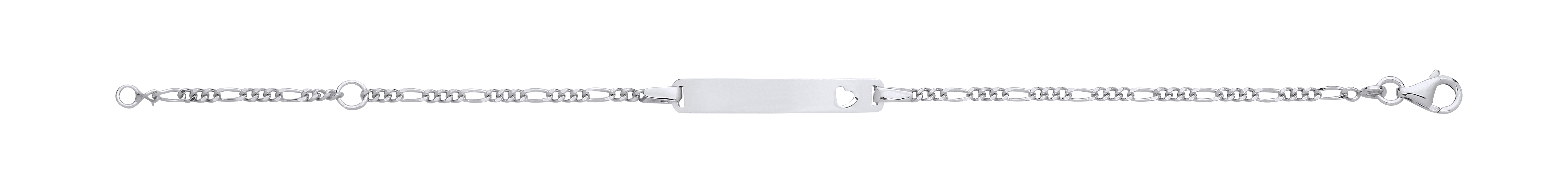 Silver Childrens ID Heart Cutout Bracelet