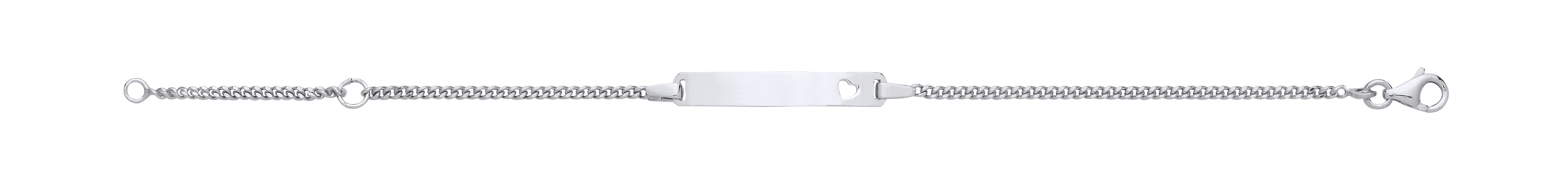 Silver Childrens ID Heart Cutout Bracelet