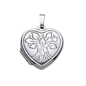 925 Sterling Silver Heart Engraved Locket