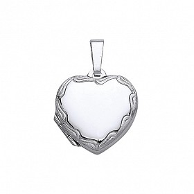 925 Sterling Silver Heart Engraved Locket