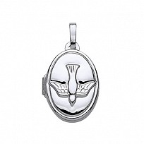 925 Sterling Silver Oval Locket With a Bird Detail