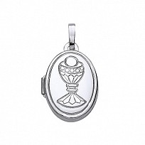 925 Sterling Silver Oval Locket With A Trophy Detail