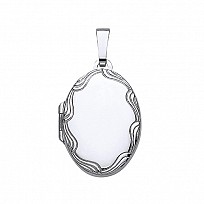 925 Sterling Silver Oval Engraved Locket
