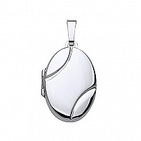 925 Sterling Silver Oval Engraved Locket