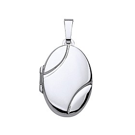 925 Sterling Silver Oval Engraved Locket