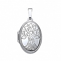 925 Sterling Silver Oval Engraved Locket