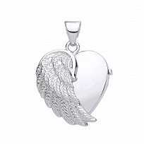 925 Sterling Silver Angel Wings Photo Locket