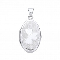 925 Sterling Silver Oval Heart Design Photo Locket
