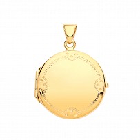 Gold Plated Round Engravable Photo Locket