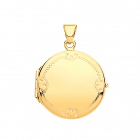 Gold Plated Round Engravable Photo Locket