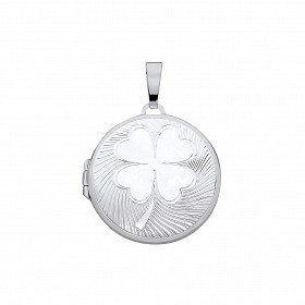 Silver Four Leaf Clover Locket