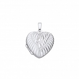 Silver Engraved Heart Locket