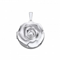 Silver Embossed Rose Locket
