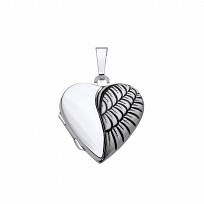 Silver Rhodium Plated & Oxidised Heart Locket