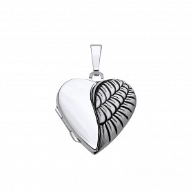 Silver Rhodium Plated & Oxidised Heart Locket
