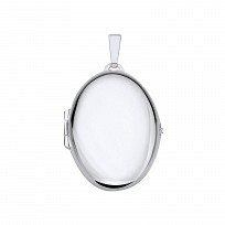 Silver Oval Locket with Angel Charm Inside