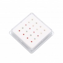 Nose Studs - Round Clawset In Assorted Colours x 20 pieces