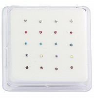 Nose Studs - Round Clawset In Assorted Colours x 20 pieces