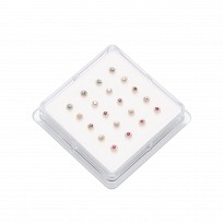 Nose Studs - Flower Shape In Assorted Colours x 20 pieces