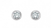 3mm CZ Rubover Round 925 Sterling Silver Stud Earrings (Pack of 5)
