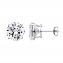 11mm Round 925 Sterling Silver Stud Earrings
