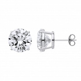 11mm Round 925 Sterling Silver Stud Earrings