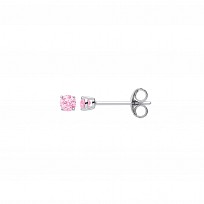 3mm Pink Round 925 Sterling Silver Stud Earrings (Pack of 5)