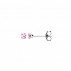 3mm Pink Round 925 Sterling Silver Stud Earrings (Pack of 5)