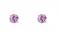 4mm Pink Round 925 Sterling Silver Stud Earrings (Pack of 5)