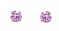 5mm Pink Round 925 Sterling Silver Stud Earrings (Pack of 5)