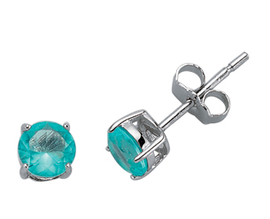 925 Sterling Silver Round Topaz Stud Earrings (Pack of 5)