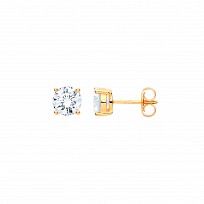 Silver Gold Plated 7mm Round 925 Sterling Stud Earrings (Pack of 5)