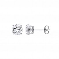 8mm Round 925 Sterling Silver Stud Earrings