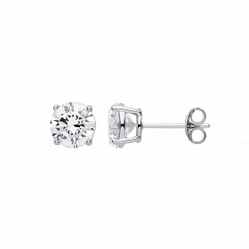 8mm Round 925 Sterling Silver Stud Earrings