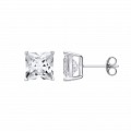 10mm Square 925 Sterling Silver Stud Earrings