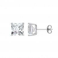 10mm Square 925 Sterling Silver Stud Earrings