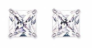 11mm Square 925 Sterling Silver Stud Earrings