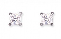3mm Square 925 Sterling Silver Stud Earrings (Pack of 5)