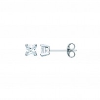 4mm Square 925 Sterling Silver Stud Earrings (Pack of 5)