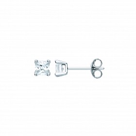 4mm Square 925 Sterling Silver Stud Earrings (Pack of 5)