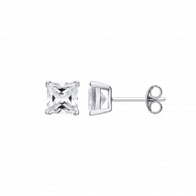 6mm Square 925 Sterling Silver Stud Earrings (Pack of 5)