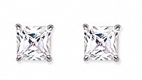 7mm Square 925 Sterling Silver Stud Earrings (Pack of 5)