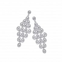 925 Sterling Silver Swarovski® Zirconia Diamond Dust Fancy Drop Earrings