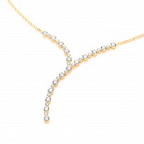 Gold Plated Swarovski Zirconia Y Shaped Drop Necklace