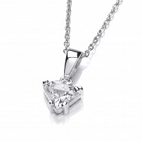 925 Sterling Silver Swarovski Trilliant Shape Pendant & Chain
