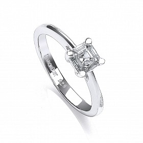 925 Sterling Silver Swarovski Zirconia Claw Set Solitaire1ct Ring